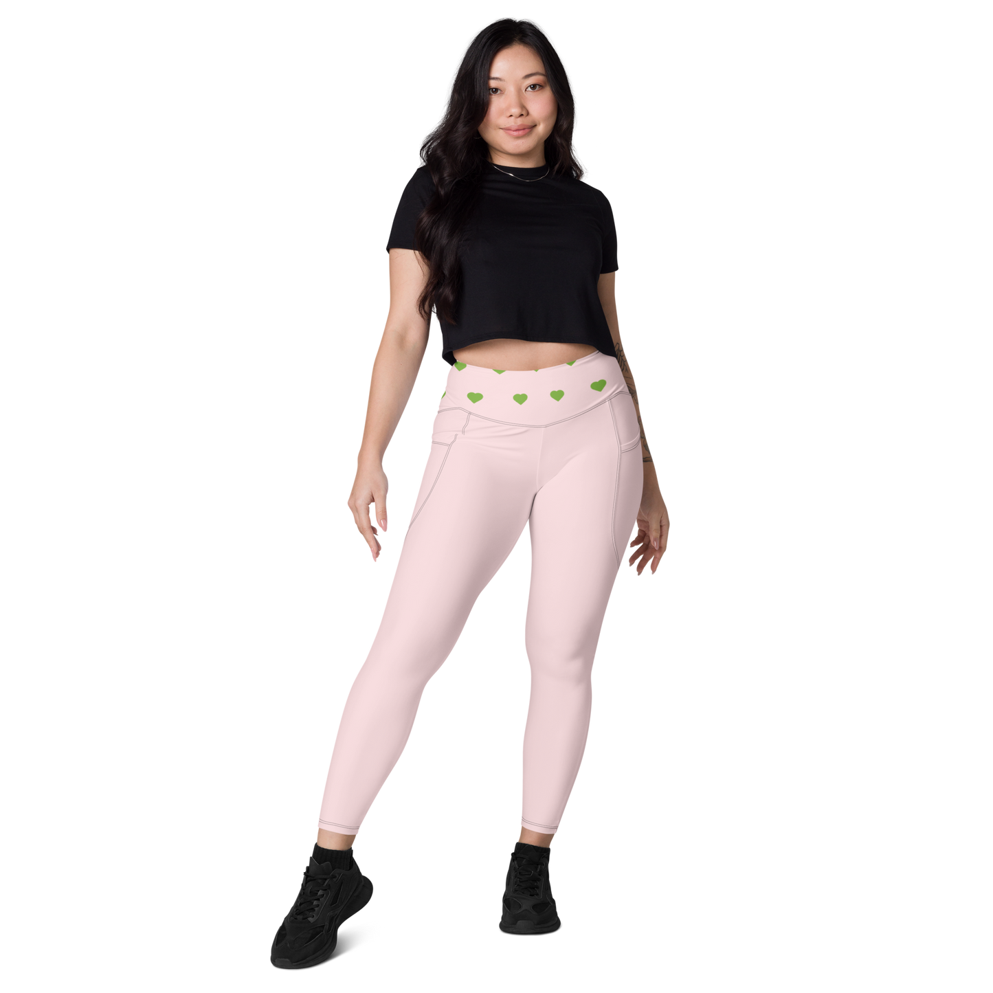 Heart Band Leggings with Pockets