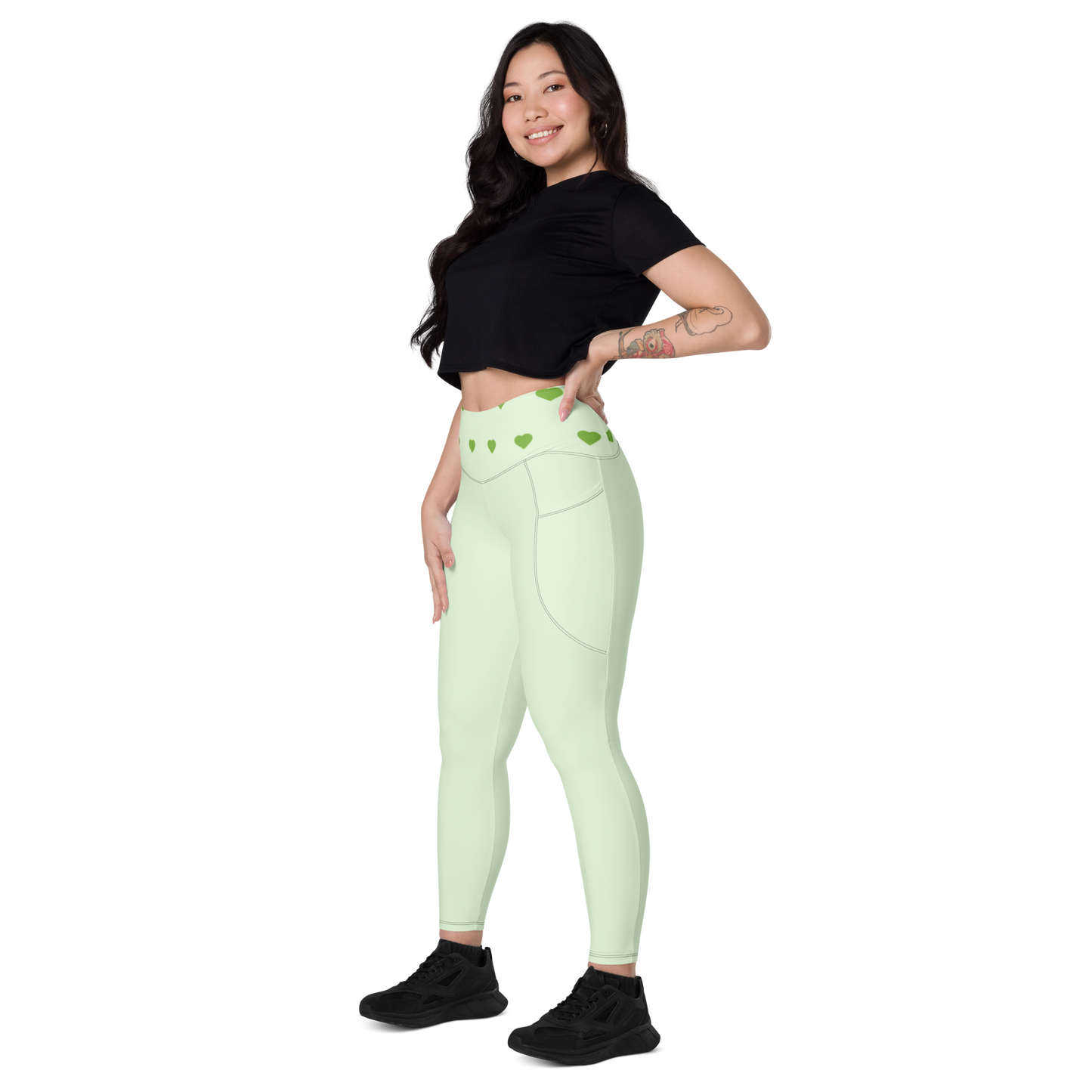 Heart Band Leggings with Pockets