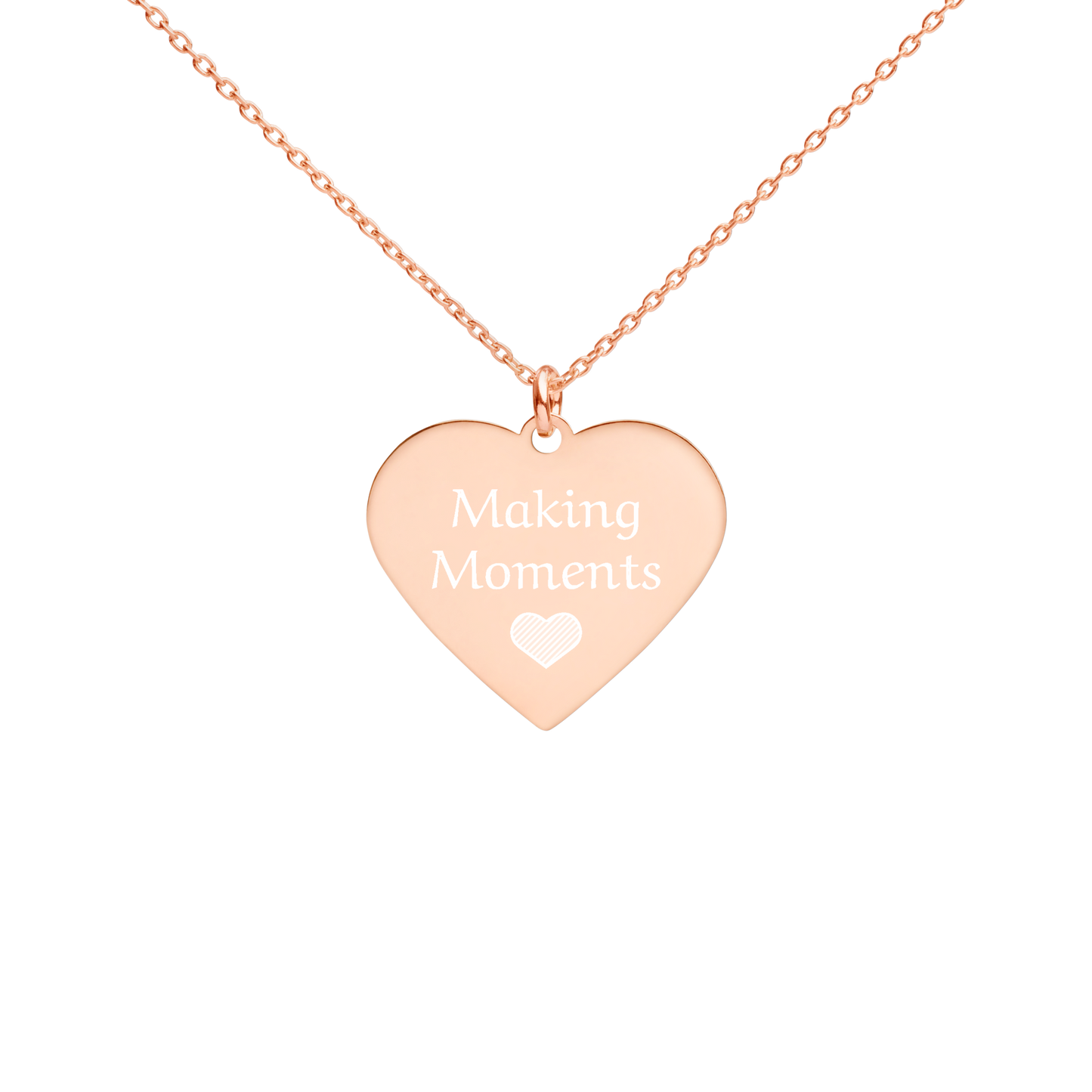 Making Moments Engraved Silver Heart Necklace