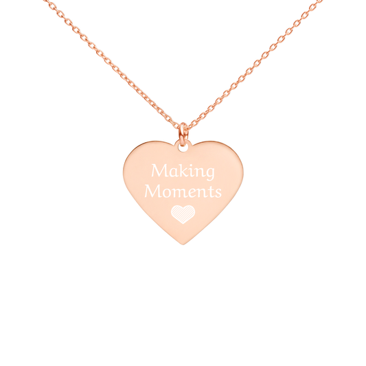 Making Moments Engraved Silver Heart Necklace