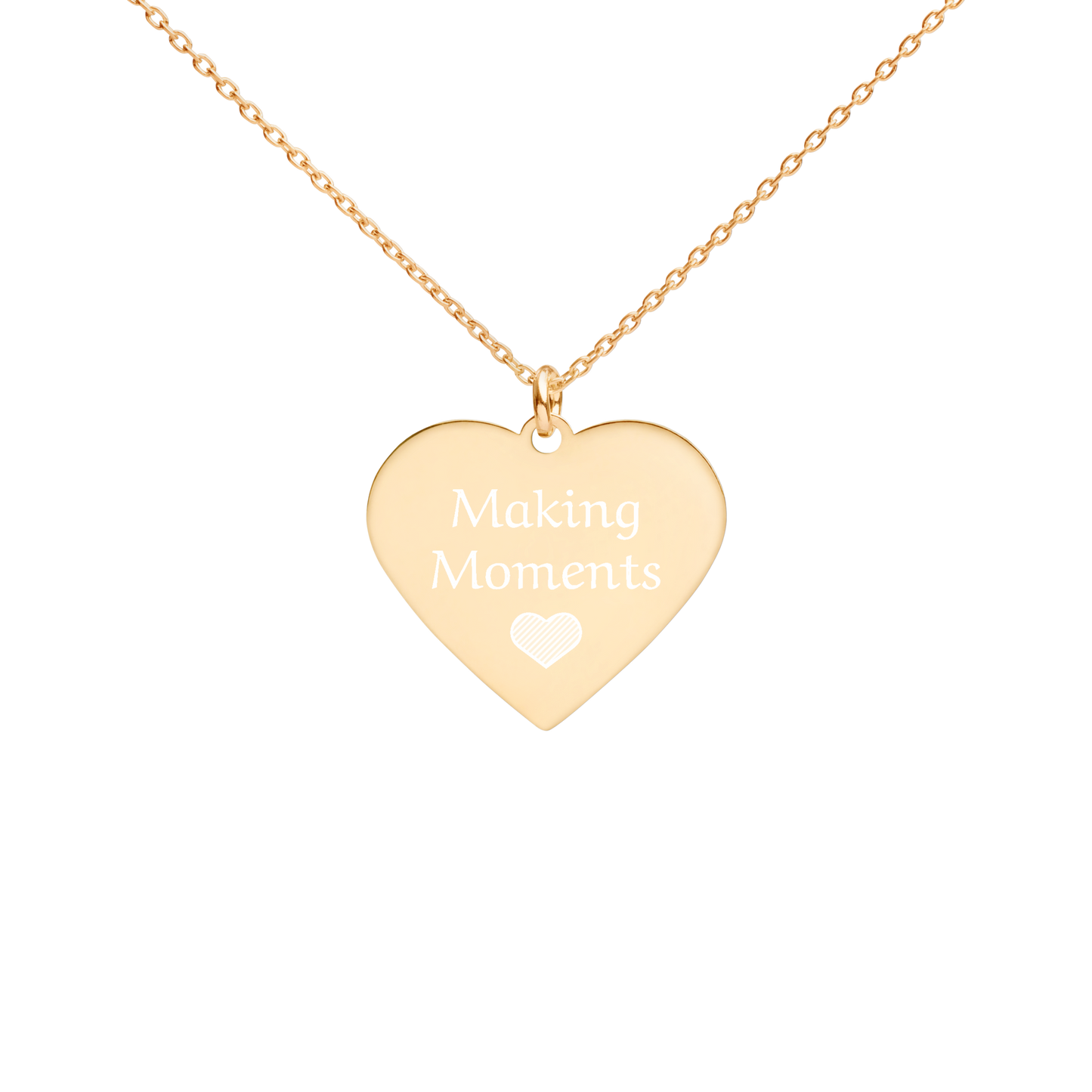 Making Moments Engraved Silver Heart Necklace