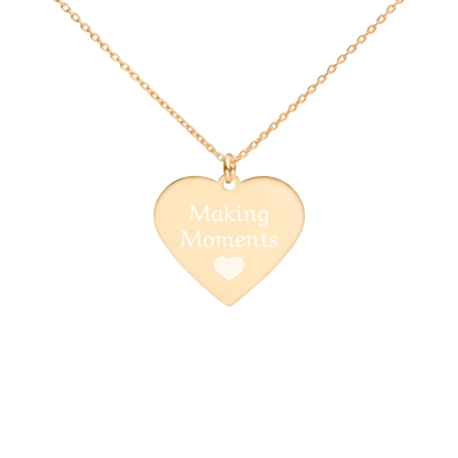 Making Moments Engraved Silver Heart Necklace