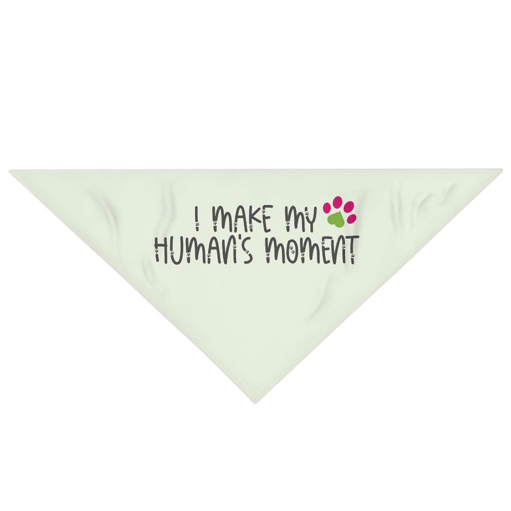 I Make My Human's Moment Green Pet Bandana