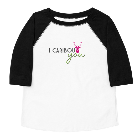 I Caribout You Toddler Baseball Tee
